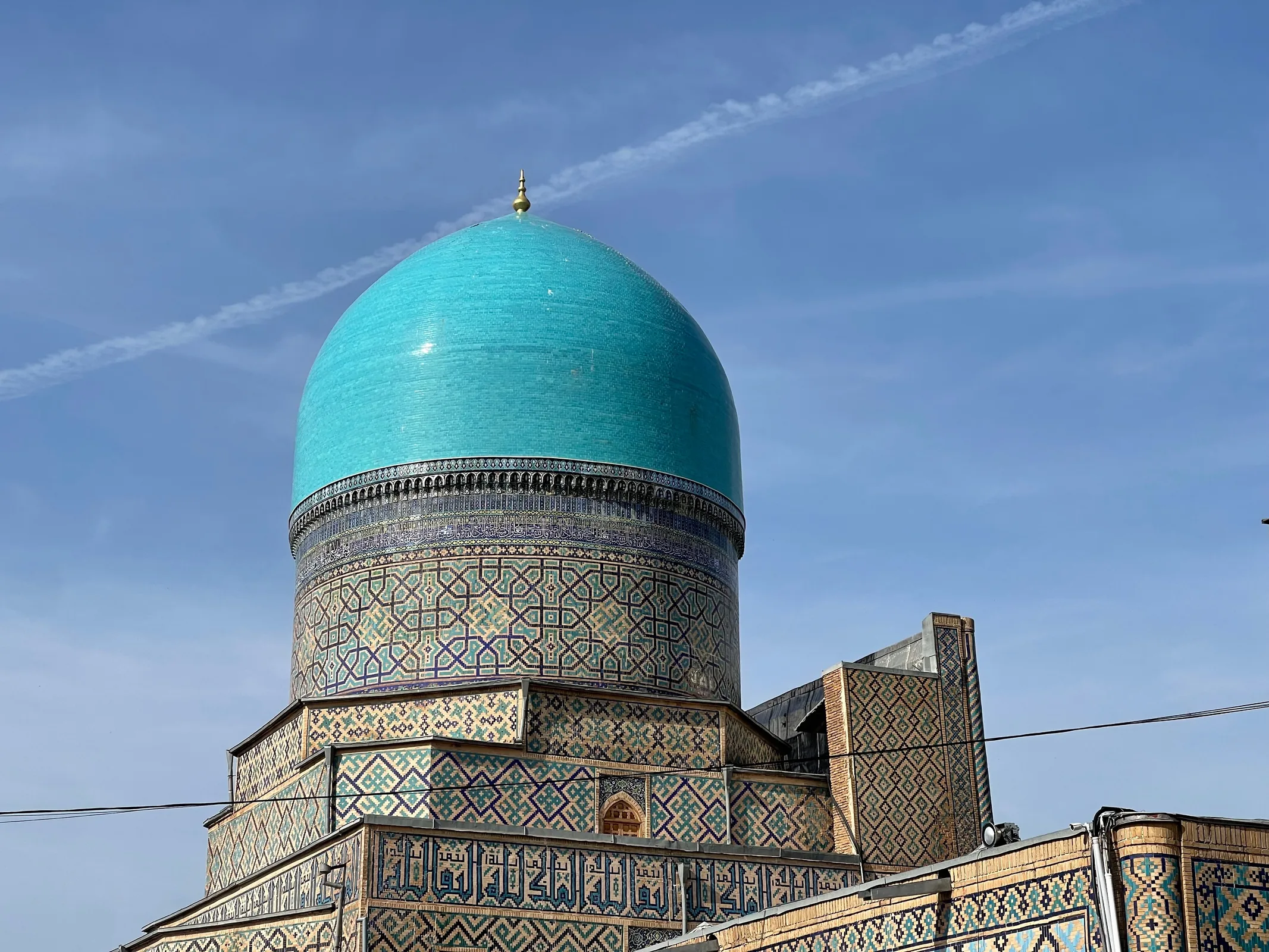 Turquoise dome with intricate tilework